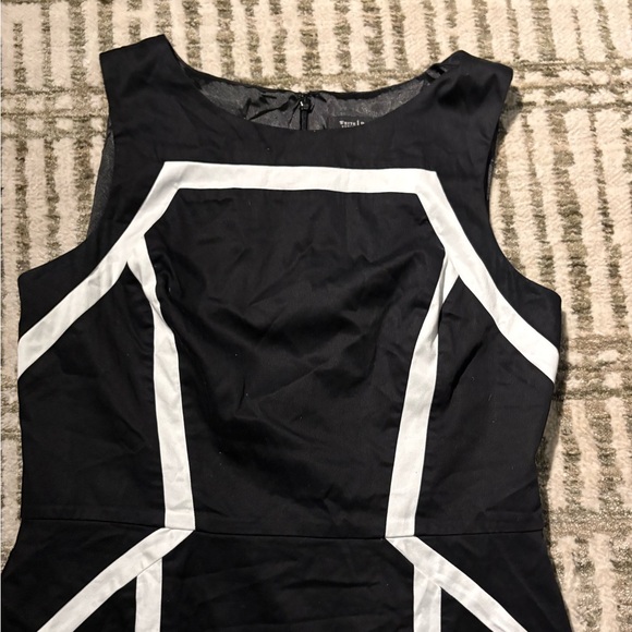 White House black market black with white accent sheath dress career size 14 - Picture 2 of 4